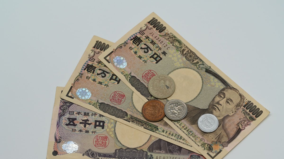 一万円札と五千円札、そして硬貨。手数料は出品者と購入者の両方から引かれる